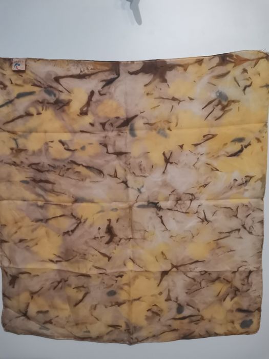 Artys Handmade chusta, apaszka 100% Silk, odcienie brązu