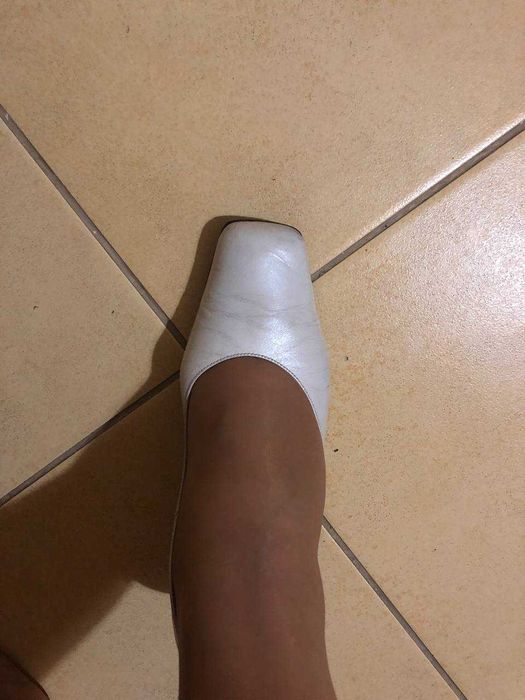 Туфлі з натуральної шкіри білі  для нареченої весільні 37 розмір