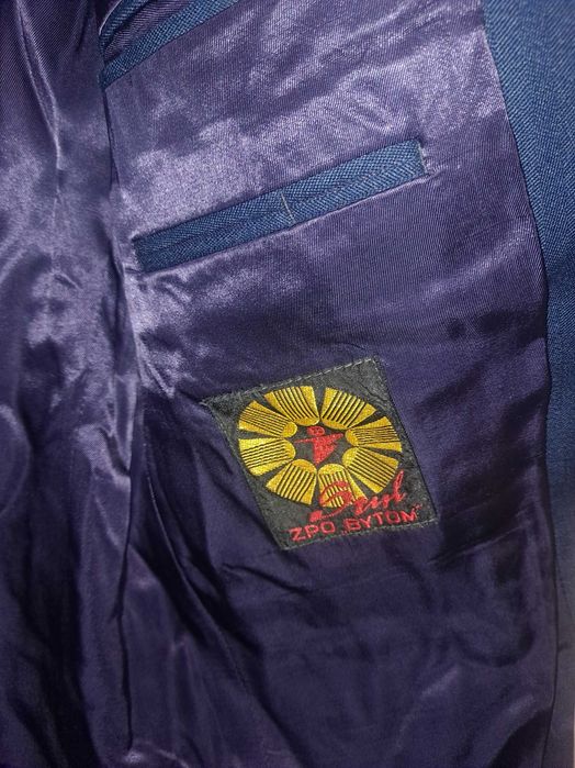 Elegancki garnitur męski L niebieski – bardzo dobry stan