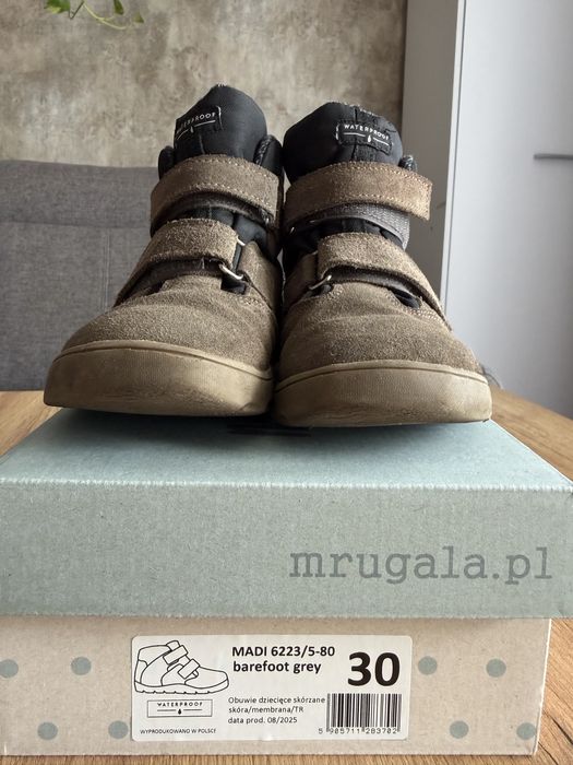 Trzewiki MRUGAŁA MADI BAREFOOT 6223/5-80 r 30, długość wkładki 19,5 cm.