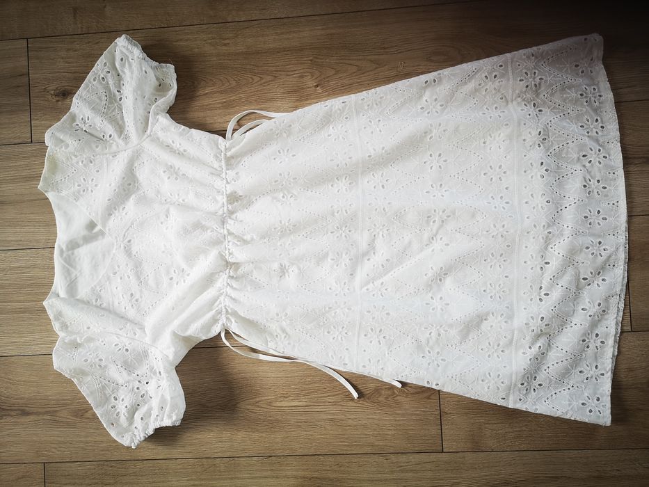 Nowa biała sukienka koronka  L