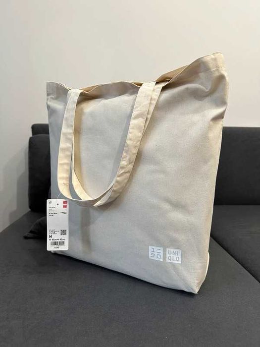 Uniqlo Cotton Shopper Bag / Bawełniana torba / Torba plażowa /