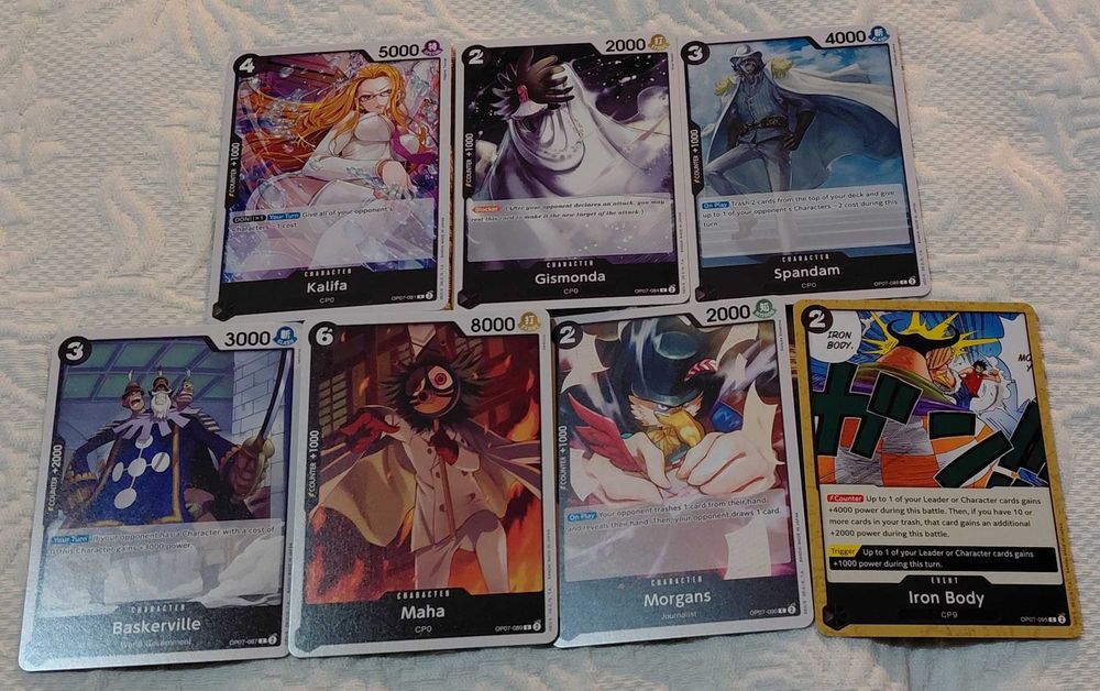 lote de 59 cartas de one piece tcg op07