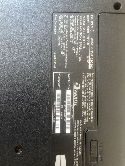 SONY VAIO para peças - Funcionando normalmente