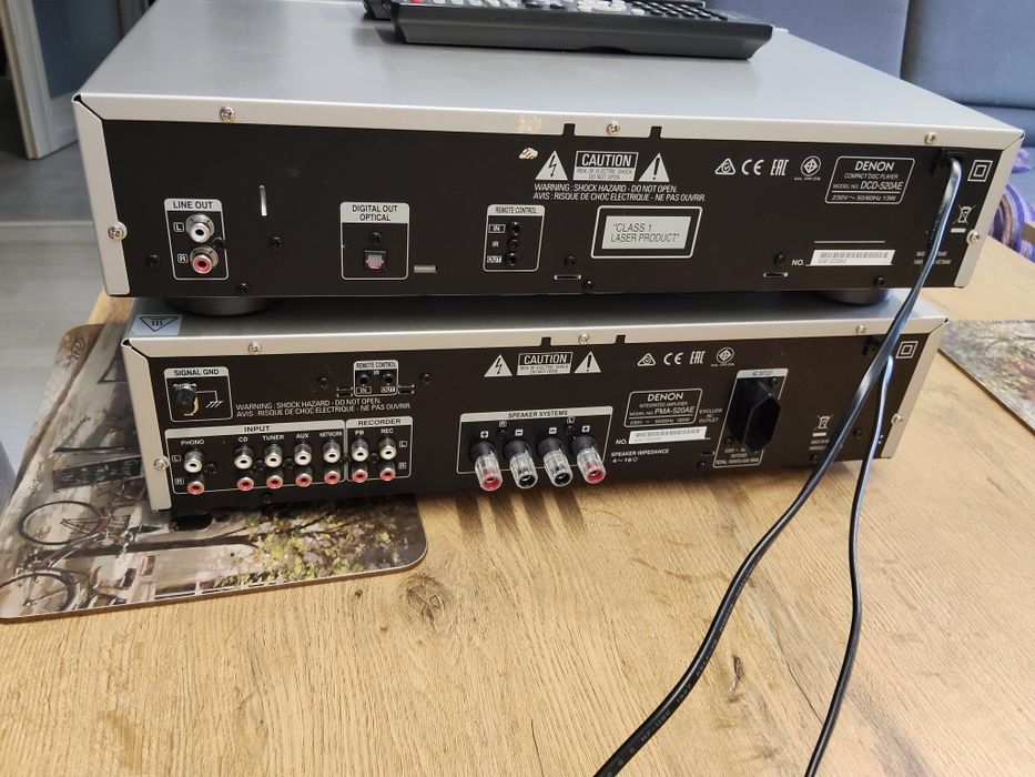 Zestaw Denon wzmacniacz PMA 520AE +CD DCD 520AE + 2 piloty