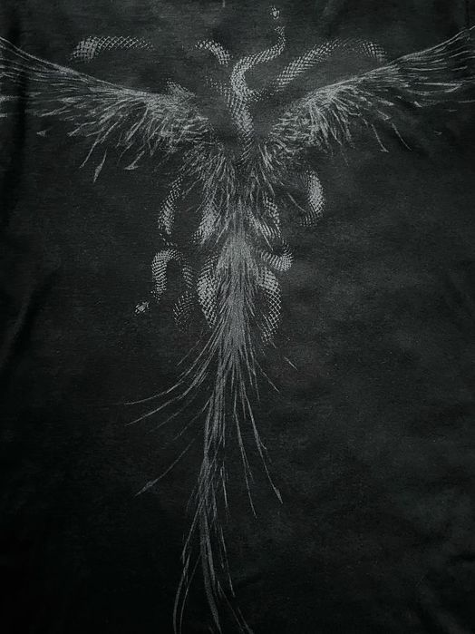 14th Addiction Phoenix Feather Black Tee  T-shirt Long sleeve archive opium y2k  Balenciaga number nine Rick Owens