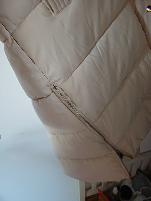 Kurtka długi płaszcz puchowy melya melody paris kremowy ecru