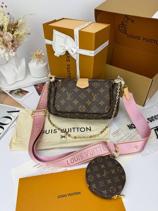 Torebka Louis Vuitton multi pochette pink pasek