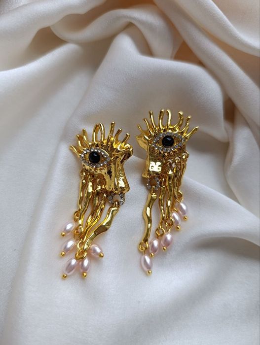 Ексклюзивні сережки очі і вухо під стиль  schiaparelli