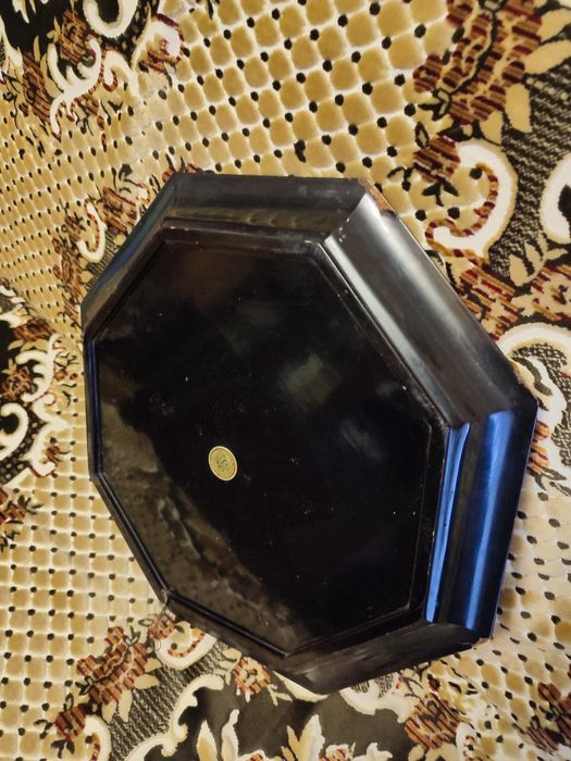 Восьмигранная картина. Старый Китай. Дерево. Перламутр Журавли