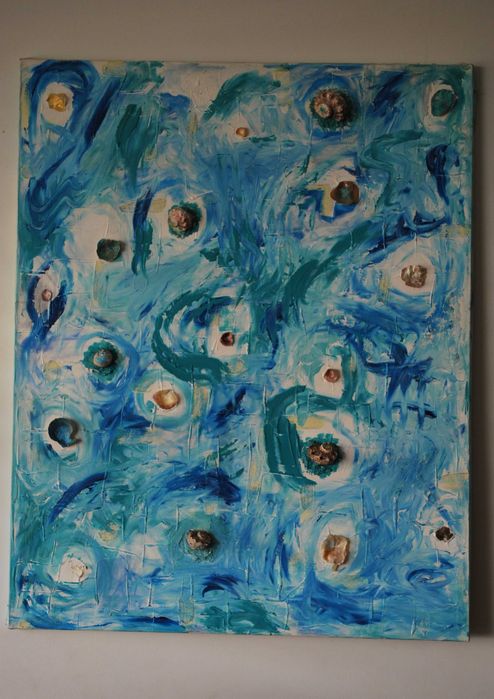 Pintura Original Tela Pintora Carla Monteiro (Decoração Fundo do Mar)