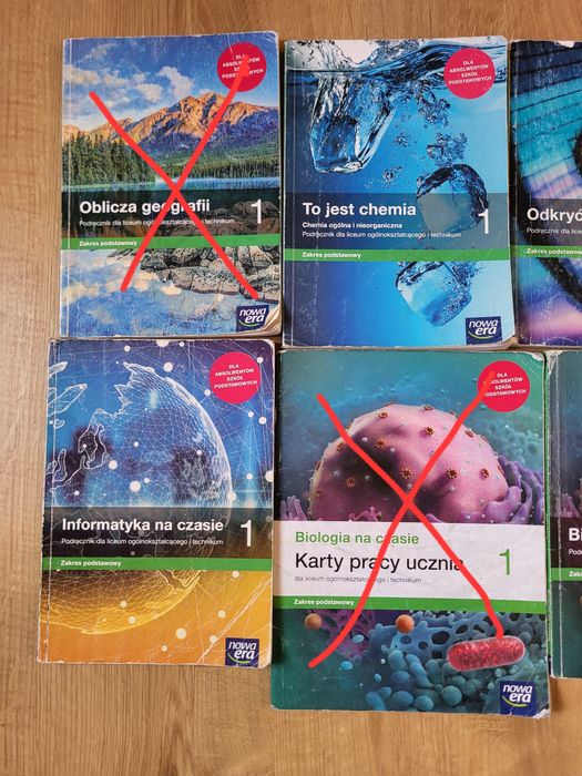 Podręczniki klasa 1 liceum i technikum biologia chemia fizyka