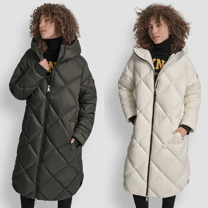 Пальто-пуховик DKNY Diamond Quilted Hooded Puffer Coat S та L
