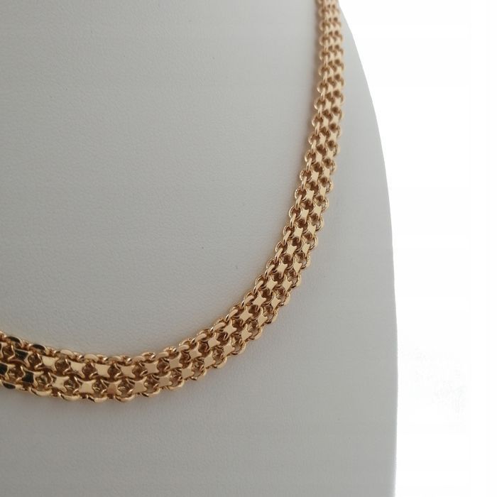 Złoty Łańcuszek Bismark 50cm 18 Karatów