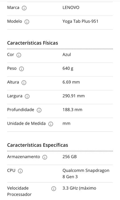 Tablet LENOVO Yoga Tab Plus TB520FU (12.7'' - 256 GB - RAM: 16 GB - Azul) + Caneta + Teclado