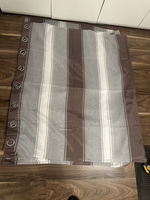 Zasłony na kółkach 4 szt pasy brązowe 140x245