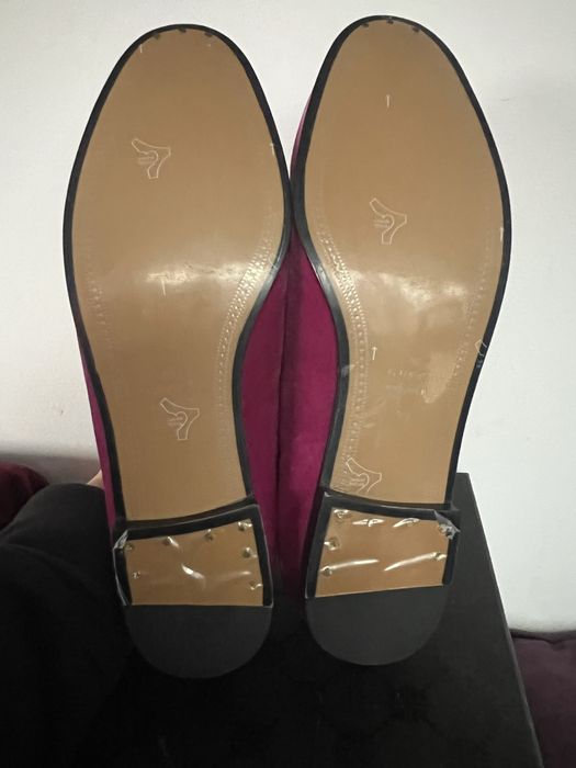 GUCCI welurowe mokasyny 39 nowe różowe