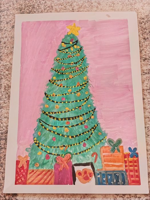 Картина. Малюнок новорічний.  Формат  (А3)