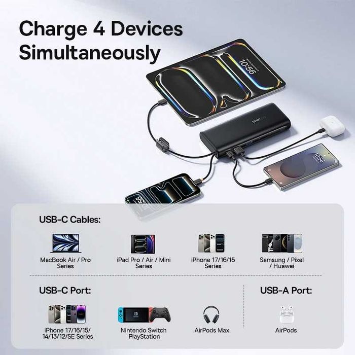 Power Bank Baseus Enerfill FC41 145W 25000mAh (павербанк)