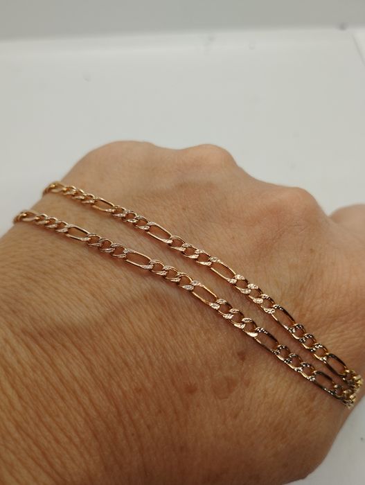 Золотая двухцветная цепочка 61 см 4.99 грамма