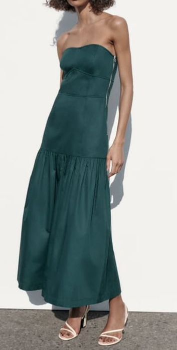 Zara szmaragdowa sukienka NOWA rozmiar XL