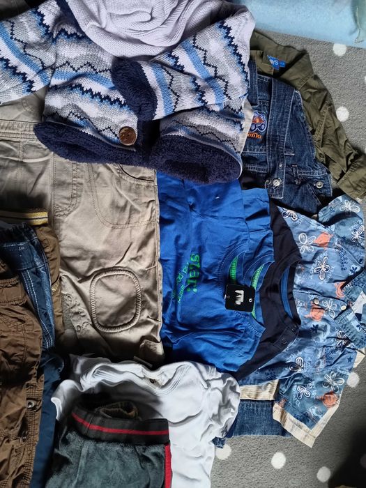 Paka spodnie bluzki koszule ogrodniczki dresy sweter 80