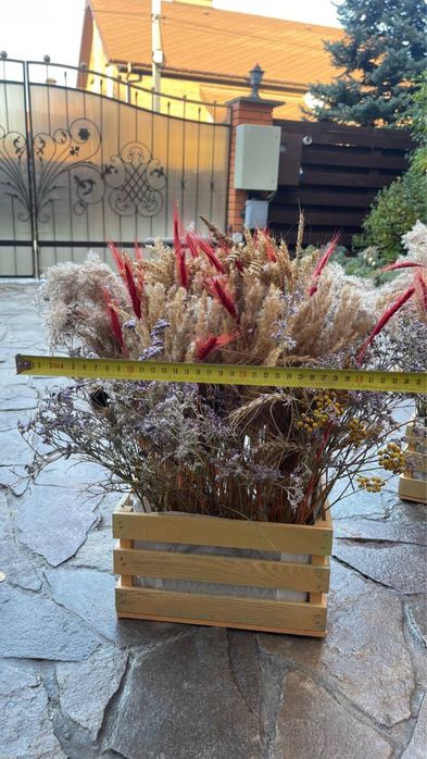 Весільний декор. Сухоцвіти. Ящики. В українському стилі.