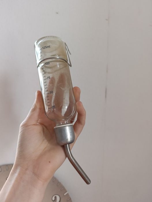 Поїлка для гризунів 125ml (скляна)