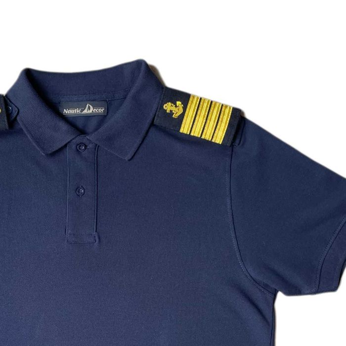 Koszula mundurowa polo z pagonami bawełna GRANATOWA 3XL NauticDecor