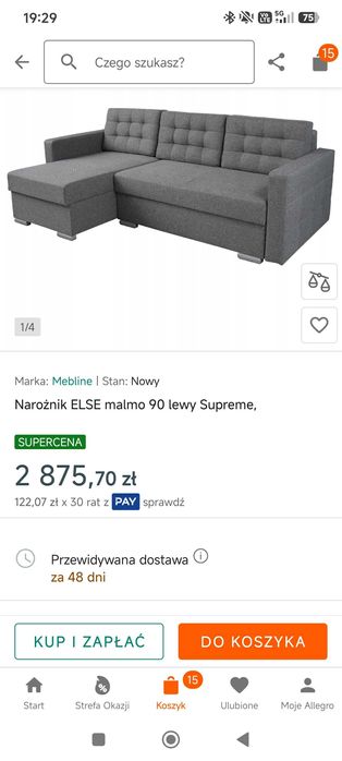 Narożnik ELSE malmo lewy/prawy