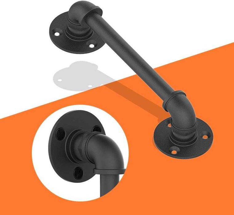 CCJH klamka do drzwi przesuwnych w stylu retro, 1 szt., czarna