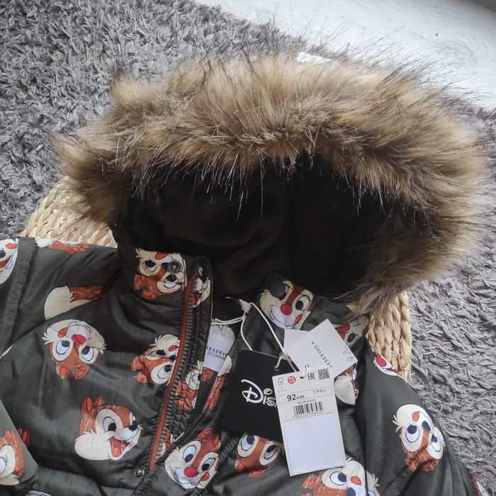 Kurtka zimowa z kapturem i polarem 92 cm 1,5-2 lata Reserved nowa