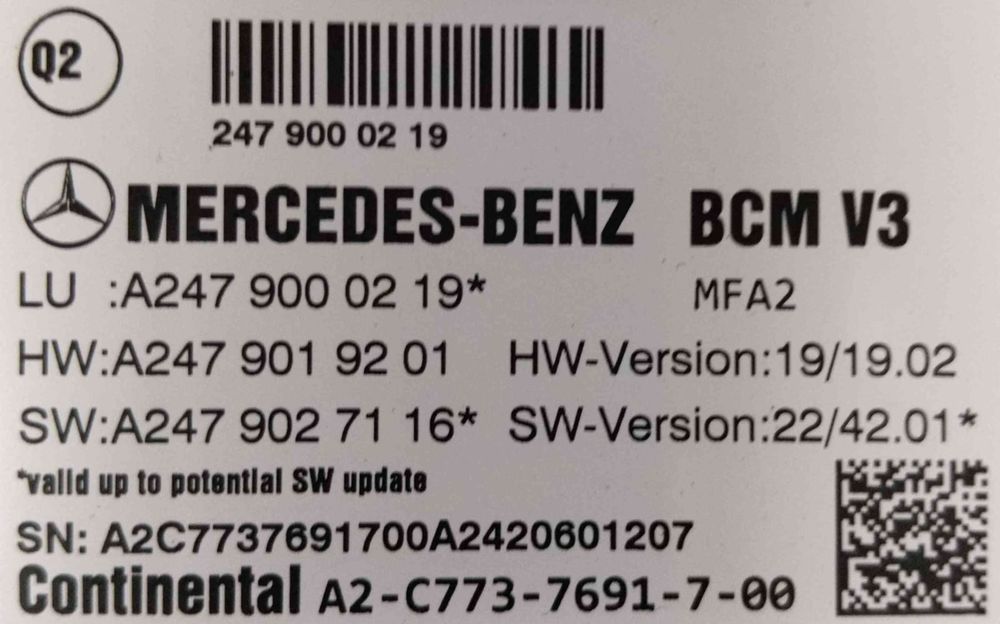 Módulo Eletrónico A2479019201 - MERCEDES-BENZ GLB