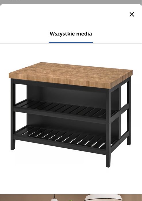 VADHOLMA Wyspa kuchenna, czarny/dąb, 126x79x90 cm