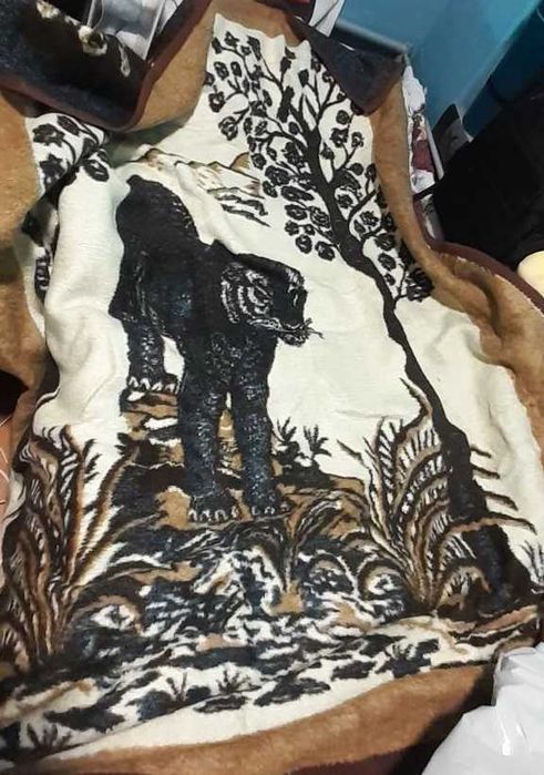 Cobertor casal com tema tigre vintage antigo