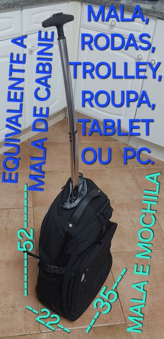 MOCHILA,MALA,PC E ROUPA.TROLLEY E RODAS.Viagens,Emprego,Passeio,Férias