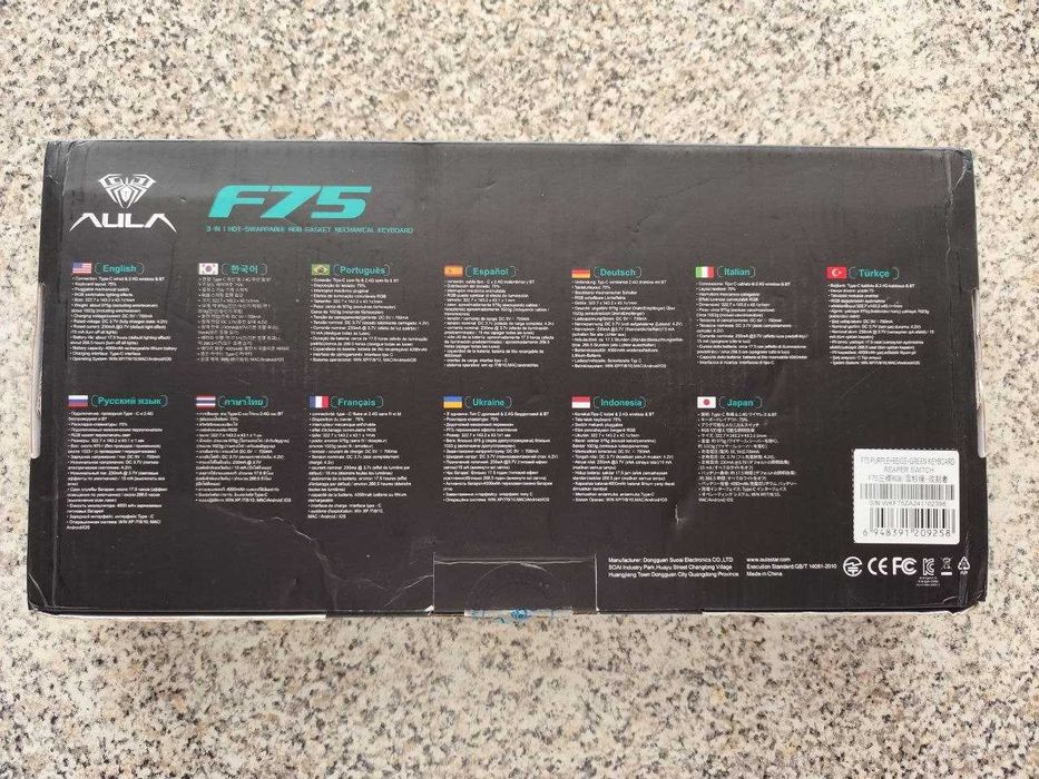 Teclado Mecânico Aula F75 (Wireless) – Na Caixa Original (Como Novo)