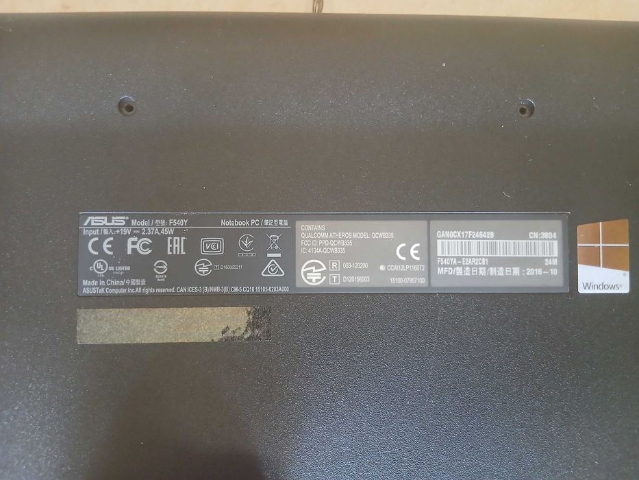 Portátil Notebook Asus f540y (PARA PEÇAS)