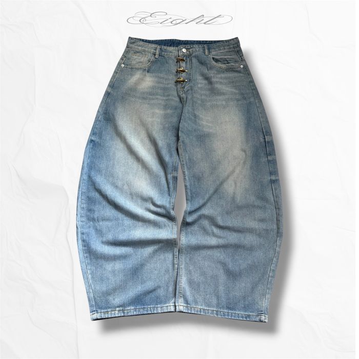 Archive wide led baggy jeand Широкі джинси вошед з кліпсами архив claps washed y2k bootcut erd opium прямі клипси шырокие смні джинси вільного крою