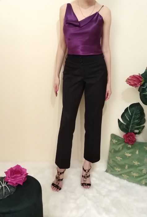 Quiet Luxury Elegant Black pants Czarne eleganckie spodnie na kant