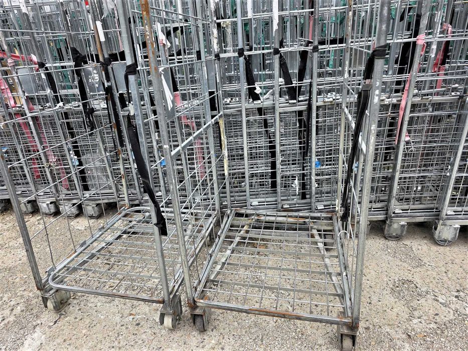 Wózek Magazynowy Metalowy Transportowy Gniazdowy Kurierski Siatkowy