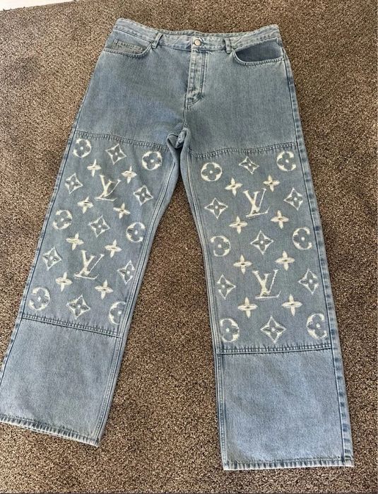 Calças Jeans Louis Vuitton Denim LV skate com fatura