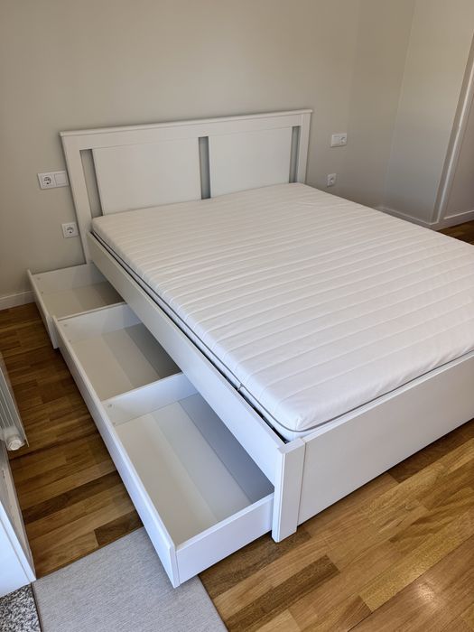 Cama 160 x 200 + Gavetões + Estrado + Colchão