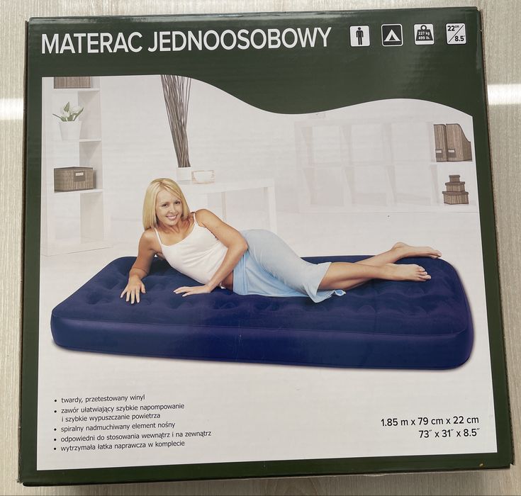 Materac jednoosobowy dmuchany – nowy, nieużywany!