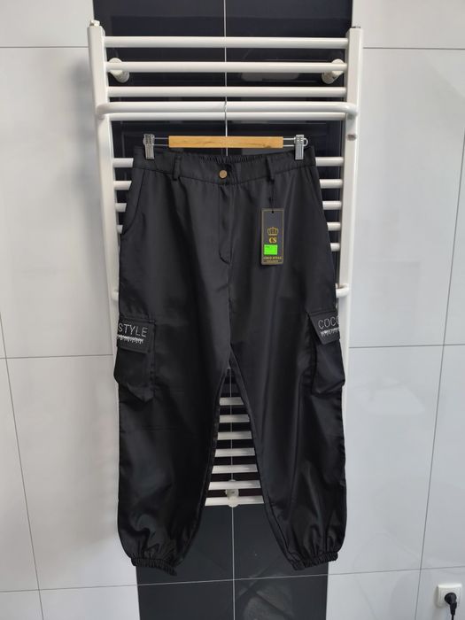 Czarne bojówki ortalionowe Coco Style Exclusive | nowe z metką | M/L