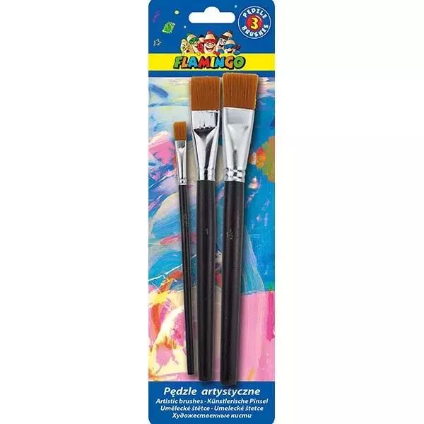Pędzle artystyczne płaskie 3szt. Titanum. Nowy Produkt