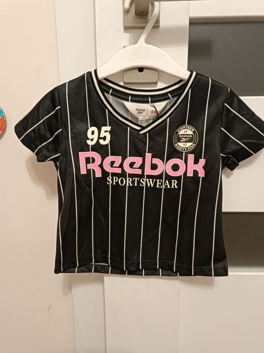 Czarny t-shirt Reebok H&M 98/104