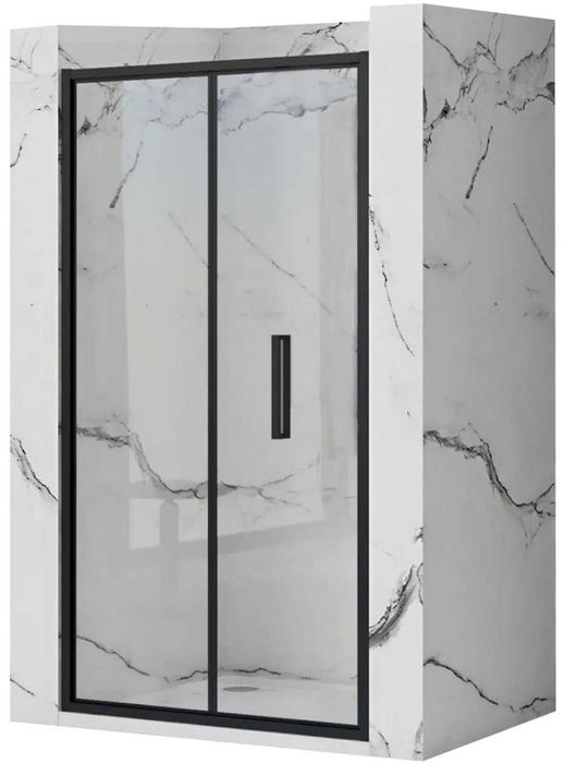 Drzwi Prysznicowe Składane Rea Rapid Fold 80 – czarne, szkło hartowane