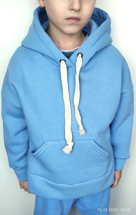 Тепле дитяче худі оверсайз на флісі на 5-10.