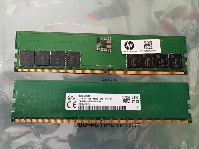 Memória RAM DDR5 SK hynix 32GB ( 2x16GB ) UDimm PC5-4800B de 4800Mhz
